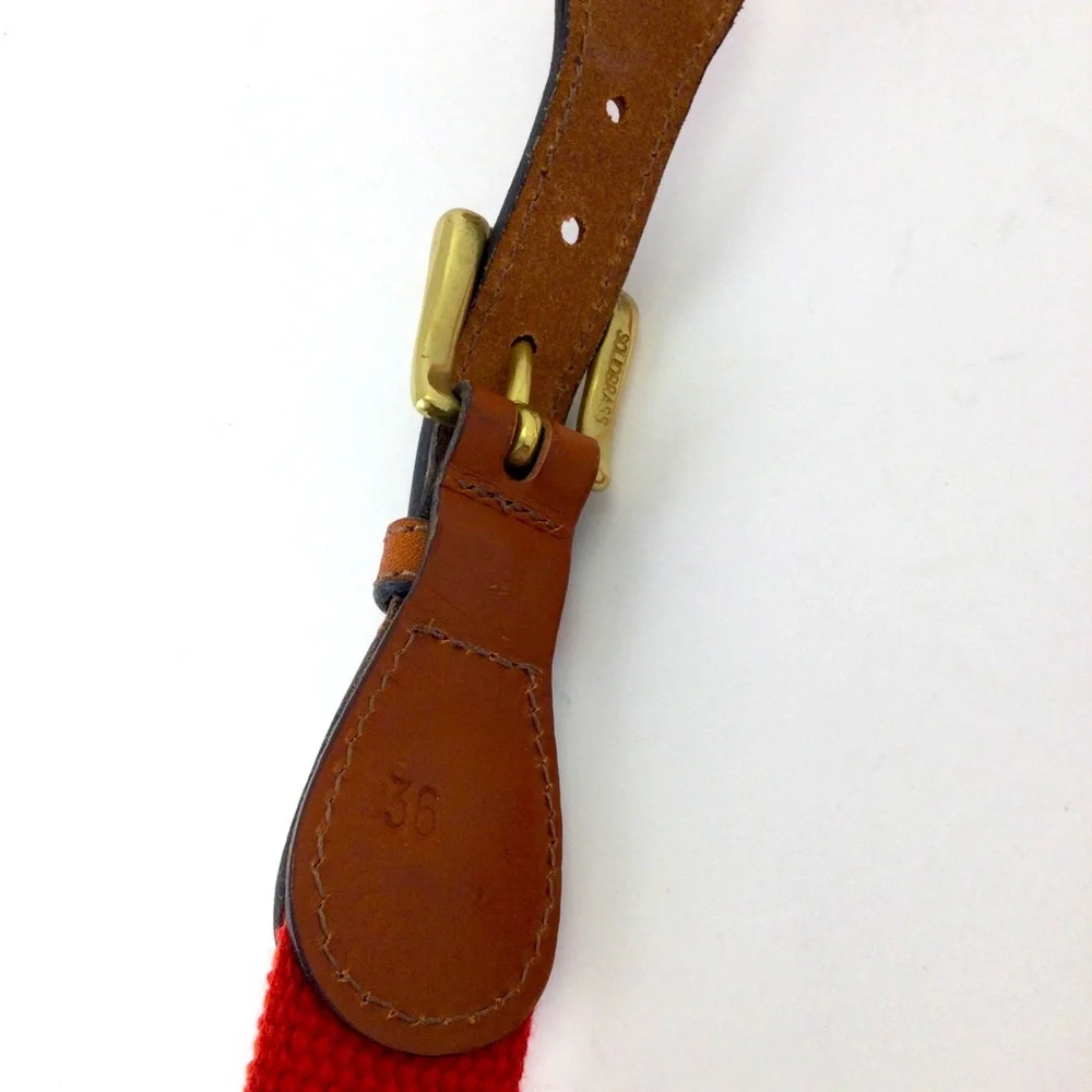 Leather Man Limited Vintage Cotton Webbed Belt Embossed Mickey Mouse Golf‎